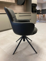 MCA Furniture - Armlehnstuhl Mecana Stoff Chenilleoptik Anthrazit Gestell Metall Schwarz (5 Stk. Verfügbar) Matt Drehbar - 4