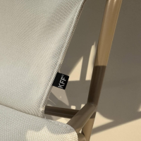 KFF - 2er Set Armlehnstuhl Pool Outdoor Stoff Mare 512 Sand Beige Gestell Metall Struktur Moodbeige - 5