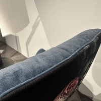 Freifrau - Sessel Marla Easy Chair High Rücken Stoff Gobelin Eden Blumenmuster Sitz Stoff Smart Arctique 05 Blau Mit Hocker - 5