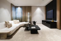 Poliform - Sofa Ernest Stoff E Shedir 01 Anvorio Beige Weiß Inklusive Couchtisch Marmor 11 Classic Travertine Weiß Beige - 12