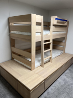 Team 7 - Etagenbett Kids Erle Weißöl Mit Plattformkorpus Inklusive Matratzen Und Lattenroste - 3