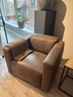 Natura - Sessel Anaheim Leder Vintage Braun Füße Schwarz - 4