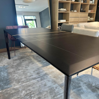 Molteni & C - Esstisch Filigree Platte Marmor Sahara Noir Schwarz Gestell Metall Chrom Schwarz Glänzend - 3
