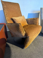 Bullfrog - Stoffzusammensetzung // Sessel Baboo Stoff Shabby Chic Cognac 799 24 Gelb Gestell Metall Matt Schwarz Elektrisch Verstellbar - 4
