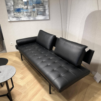 IP Design - Liege Campus de Luxe Leder Galaxy Schwarz Gestell Metall Schwarz Matt Inklusive Nackenrolle - 5
