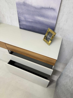 Hülsta - Wohnwand Now Vision C18 Lack Seidengrau Hochglanz Akzent Kernnussbaum Inklusive Couchtisch - 5