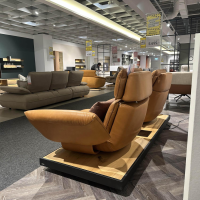 Koinor - Sofa 2-Sitzer Leder B-Toro Whisky Braun Plateau Metallrahmen Schwarz Matt Balkeneichenfurniert - 7