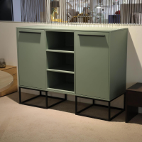 Contur - Sideboard Biella Front Lack L460 Salbeigrün Satin Korpus K190 Lavaschwarz - 7