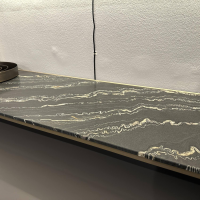 Interlübke - Sideboard Just Cube Bold Lack Gold Metallic Abdeckplatte Quarz Tropical Storm Schwarz Gold - 7