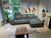 Activineo - Ecksofa Bergamo Leder W2 Opal Grün Gestell Schwarz - 2