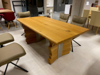 Henke - Esstisch Modell 830 Wildeiche Massiv Matt Wangen Nickelfarbig Gepulvert - 6