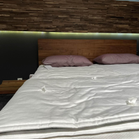 Team 7 - Bett Riletto Nussbaum Naturöl Seiten Leder Kiesel Beige Mit 2 Laden - 5