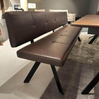 Girsberger - Sitzgruppe Stuhl Marel Und Bank Carim Leder Vitoria Ebony 2122 Dunkelbraun Braun Gestell Aluminium Schwarz - 8