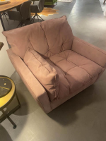 Baxter - Sessel Sorrento Leder Kashmir Vin Rosa Braun Keder Ton In Ton Ohne Fäden Mit Drehbasis - 2