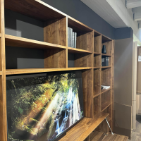 Anrei - Wohnwand Puro Holz Ast Nussbaum Natur Geölt Fronten Glas Matt Bronze - 8