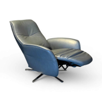 himolla - Sessel 7928 Easy-Swing XS Leder Longlife Aqua Blau Grau Sternfuß Metall Edelstahloptik Manuelle Verstellfunktionen - 3