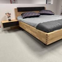 Wöstmann - Schlafzimmer WSM 4400 Kanadische Erle Massiv Natur Akzent Fronten Mattglas Cubanit Schwarz - 5