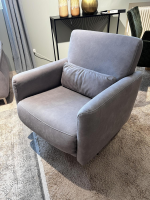 Global - Relaxsessel Cornella Style Stoff Bulus FB32 Silber Grau Sternfuß Metall Chrom Glänzend Inklusive Kopfstütze - 7