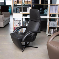 Jori - Relaxsessel Yoga Mono Move Leder Celia Nero Schwarz 4 Stern Fuß Schwarz - 2