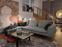 COR - Ecksofa Mell Lounge Stoff 8305 Mintgrün Gestell Metall Verchromt Ohne Deko Kissen - 5