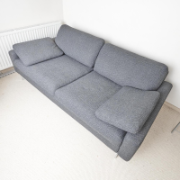 COR - Sofa Conseta Bezug Stoff 5010 Anthrazit Schmalfuß Chrom Bodenfrei Inklusive 2 Kissen - 4
