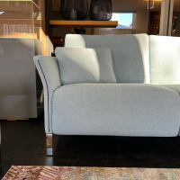 Erpo - 2er-Set Sofa Modena Stoff Prairie 2022 45 Blau Füße Metall Hochglanz Verchromt Mit Verstellung Inklusive Hocker - 4