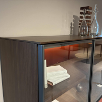 Molteni & C - Highboard 505 UP Korpus Lack Eukalyptus Braun Front Und Rückwand Lack Rubinrot Rot - 8