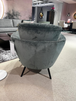 Christine Kröncke - Sessel Nona Stoff Cozy CK2773 Algue 032 Grau Metallfuß Schwarz Pulverbeschichtet - 7