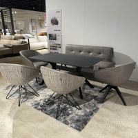 JOOP! - Essgruppe Tisch Buche Platte Anthrazit Gestell Schwarz Bank Und Stühle Leder K-Elegant Grau 27 Gestell Buche Schwarz Und Gestell Anthrazit - 7