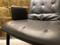 Walter Knoll - Stuhl Liz Wood 1323 Leder Congress 1399 Dark Bronze Braun Gestell Eiche Geflammt - 8