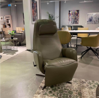 Jori - Relaxsessel Cosy Ghost Leder Lipano Oliva Grün Gestell 4 Sternfuß Bronze Matt Schwarz Lackiert Inklusive Kopfkissen - 3