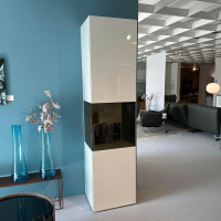 Hülsta - Vitrine Gentis Rechts Lack Hochglanz Reinweiss Mit Beleuchtung Und Funkfernbedienung - 3