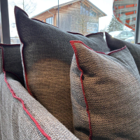 Gervasoni - Sofa Ghost 10 Stoff C Trama Aneto Grau Inklusive Kissen - 3