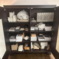 Scholtissek - Schrank Varus Korpus Knorrige Eiche Wengefarben Dunkelbraun Front Glas Optiwhite Weiß Matt - 10