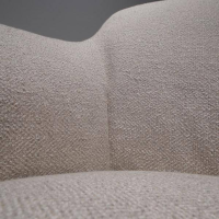Poliform - Sessel Kaori Stoff Skyros Crema Beige Schale Kernleder Tortora Braun Beine Nickel Braun Matt Lackiert - 2