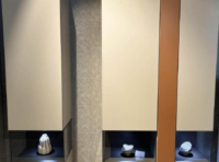 Hülsta - 2er Set Vitrine Neo Lack Seidengrau Und Braun Mit Offenen Glasfächern - 3