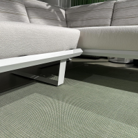 Solpuri - Outdoor Lounge Boom Stoff Diamond Pune Beige Gestell Aluminium Weiß Pulverbeschichtet Mit Keramikplatte Dekton - 3