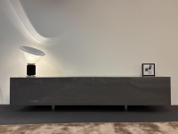 Acerbis - Sideboard Ludwig Plus Lack Hochglanz Gris Fumé Grau Sockel Edelstahl Poliert - 4