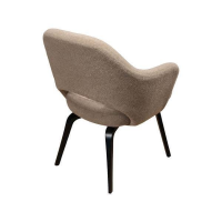 Knoll International - 4er Set Armlehnstuhl Saarinen Konferenz Stoff Colorado Schlamm Braun Beige Gestell Eiche Auf Ebenholz Schwarz - 4