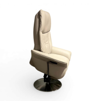 himolla - Sessel Lupo Easy-Swing Leder Longlife Soft Lava Hellgrau Tellerfuß Metall Edelstahloptik 2-Motorig Aufstehhilfe - 4