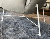 COR - Clubsessel Jalis Leder Nubuk 684 Grigio Grau Drahtgestell M03 Metall Weiß Gepulvert - 7