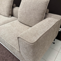 Jori - Wohnlandschaft Loungeville Landscape Stoff Axil C0003 Beige Braun Fuß Bronze Schwarz Matt Lackiert Mit Kissen - 8