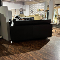 Contur - Sofa Aprino XXL Leder Pueblo 68601 Schwarz Füße Schwarz Inklusive Kissen - 2