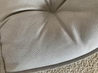 DEDON - Sessel Wing Chair Mbrace Stoff A 462 Cool Sage Grau Fasergeflecht Arabica Schwarz Braun Füße Teakholz - 6