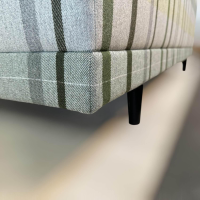 Bielefelder Werkstätten - Sofa Long Island Stoff Edinburgh JA2047-030 Grau Grün Gelb Kariert Füße Metall Schwarz - 4