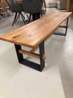 Gradel - Bank Pato Eiche Massiv Natur Geölt Gestell Metall Pulverbeschichtet - 6