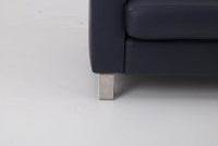 Werther - Sofa Variation 108 Leder L7060C Dunkelblau Füße Edelstahlkufen Silber Inklusive Kopfteilkissen - 5