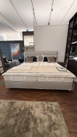 Schramm - Bett Mind Stoff Lino 2210 Light Grey Grau Füße Metall Schwarz Inklusive Matratzen Anthea - 4