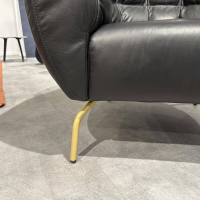 Brühl - Armchair Magnolia 1 Leather 56669 10 Lama Brown Feet Metal Gold-colored Powder-coated - 6