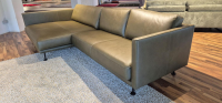 Violetta - Ecksofa Terni Leder 60 Olive Grün Füße Schwarz Pulverbeschichtet - 5